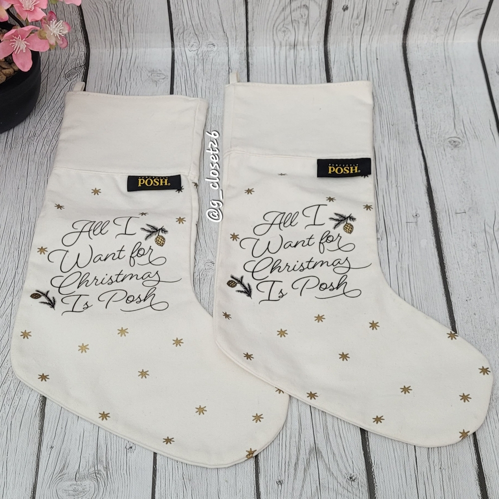 Perfectly POSH Christmas Stockings with Gold Accents